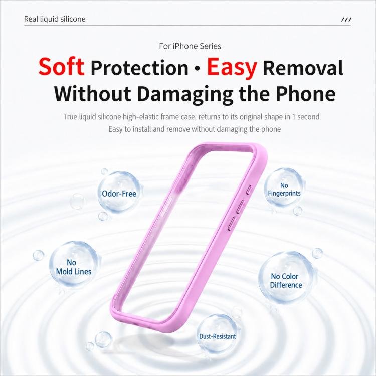 Phone Silicone Frame Bumper, For iPhone 18, For iPhone 18 Pro, For iPhone 18 Pro Max, For iPhone 17 Pro Max, For iPhone 17 Pro, For iPhone 17, For iPhone 16 Pro Max, For iPhone 16 Pro