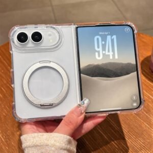 Four Corner Shockproof Space Magnetic Phone Case with 360 Degrees Rotating Holder, For iPhone Duo - Image 1