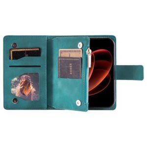 Multi-Card Totem Zipper Leather Phone Case, For iPhone Duo - Image 4