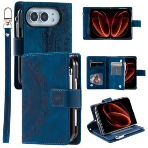 Multi-Card Totem Zipper Leather Phone Case, For iPhone Duo - Image 8