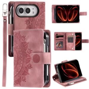 Multi-Card Totem Zipper Leather Phone Case, For iPhone Duo - Image 12