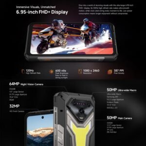 Ulefone Armor 34 Pro+ Projector, 16GB+512GB, Night Vision, IP68/IP69K Rugged Phone, 6.95 inch Android 15 MediaTek Dimensity 7400X Octa Core, Network: 5G, NFC, OTG, Armor 34 Pro+ - Image 14